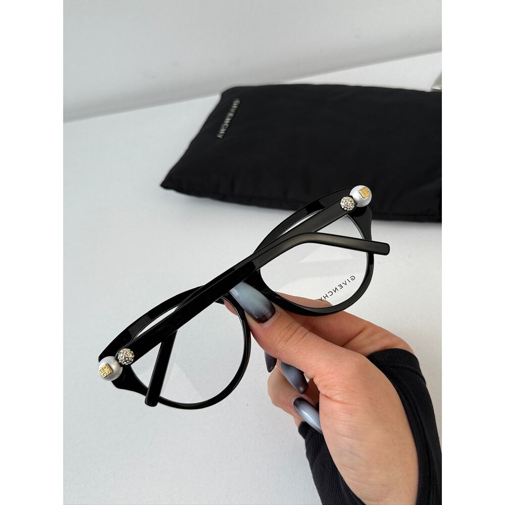 NEW Givenchy GV50048I Cat Eye Pearl Black Crystal Frames - Picture 4 of 10